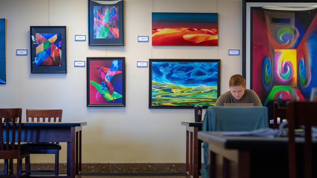 Emeritus professor featured in library gallery, cultivating self-expression (image)